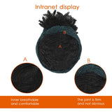 CINHOO Afro Puff with Headwrap Synthetic Short Kinky Curly Urban Wrapwig 2 in 1Headwrap Keep Wig Secured Soft Mottle Satin Wrapwig Head-Wrap Wig for Black Women (1B)