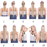 24 Inches 145G Clip In On Hair Extensions Long Straight Curly Synthetic Hair 8 PCS 18 Clips Thick Full Head Hair Pieces Colorful Highlight Ombre For Women (24''-Curly,silver grey)
