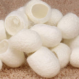 Lurrose 100pcs Natural Organic Silk Cocoon Ball for Facial Cleaning Whitening Exfoliator