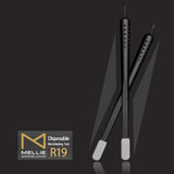 10 PCS Mellie Microblading Disposable R19 (Round 19 Pins) Shading Pen with Pigment Sponge