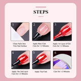 MIZHSE Nail Gel Polish Kit 15ml x 6 Colors Gel Nails Neon Gel Polish Starter Set Soak Off UV LED Gel