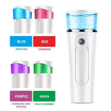 Nano Mist Sprayer Handheld Ionic Facial Spray Mister Face Steamer Daily Moisturizer Mini Portable For Strong Deep Moisturizing, Makeup, Facial Water Spa/Skin Care Beauty Instrument (White)