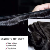 Natacee Sew In Virgin Hair Extensions Body Wave Unprocessed Raw Human Weft Hair Bundles Weave Soft Salon Quality for Women (Natural Black Color 26" 100g)