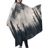 Professional Salon Cape with Telescopic Buckle National Parks Canadian Smokey Mountain Cliff Outdoor Photo Art Hair Cutting Apron Barber Hairdressing Capes Wrap