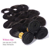 S-noilite Brazilian Body Wave Human Hair Bundle Unprocessed Body Wavy Remy Human Hair Bundle for Women #1B Natural Black 1 Bundle Total 100g/3.5oz 30 Inch Body Curly Human Hair Extension
