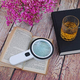 Magnifying Glass with Light, 30X Handheld Large Magnifying Glass 12 LED Illuminated