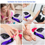 UV LED Nail Lamp, 108W UV LED Nail Dryer for Gel Polish with Large Space for 2 Hands, 4 Timer Setting, Automatic Sensor Salon Curing Lamp for Professional Fingernail and Toenail Art
