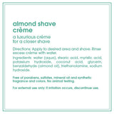 LATHER Almond Shave Crème, 4 Ounce Jar