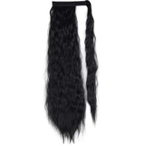 careonline 24Inch Kinky Curly Wrap Around Yaki Ponytail Extension Long Wavy Synthetic Hair Extensions Ponytail For Women