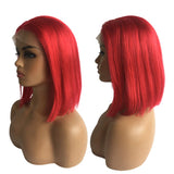 Human Hair Wigs Lace Front Bob Wigs 13x1 Pre Plucked T Part Wigs for Black Women 150 Density Short Red Bob Wigs Natural Hairline 8inch