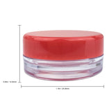 (Quantity: 500 Pieces) Beauticom 3G/3ML Round Clear Jars with RED Lids for Scrubs, Oils, Toner, Salves, Creams, Lotions, Makeup Samples, Lip Balms - BPA Free