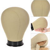 22'' Cork Canvas Block Head Mannequin Head Display Styling Head for Wigs Making Mannequin Head with Stand with Mount Hole