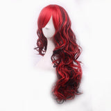 AneShe Anime Cosplay Wigs Red and Black for Women Long Curly Hair Wigs Lolita Style Wigs (Red+Black)