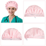 SATINIOR 7 Pieces Bouffant Hats with Buttons Headwrap Caps with Sweatband Multicolor Elastic Hair Covers for Men Women