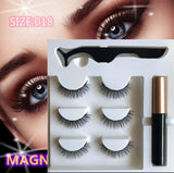 Magnetic Eyeliner and Lashes Magnetic Eyelashes Kit [3 Pairs] with Tweezers.No Glue Reusable Silk False Lashes, Easier To Use Than Traditional Magnetic Eyelashes. (018)