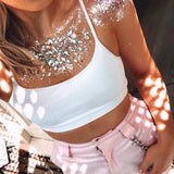 Set of 16 Face Crystal Sticker Suit Breast Body Nipple Makeup Glitter Gems Rhinestone Acrylic Eye Beauty Nails Mermaid Jewels Temporary Tattoos Self-Adhesive Festival Rave Carnival Party (Pattern4)…