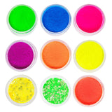 Neon Pigment Eyeshadow Powder,FindinBeauty 9 Mixed Bright True Colors UV Glow Blacklight Luminous Pigments Fluorescent Matte Mica Dye Colorant Glow in the Dark Makeup Set (9NE)