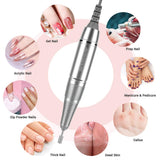 MelodySusie Professional Rechargeable 30000 rpm Nail Drill, Portable E-File with Long Life Battery, Electric Tool for Acrylic Nail Natural Extension Poly Nail Gel, High Speed, Low Heat