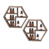 LIANTRAL Essential Oil Storage, Wall Mounted Floating Honeycomb Display Shelves Rack for Essential Oils & Nail Polish, 2 Packs