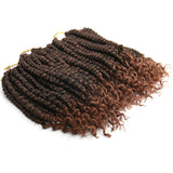 8 pcs/Pack Ombre Crochet Curly Wave Havana Mambo Senegalese Twist Hair Extension For Women 12 Roots/Pcs Synthetic Fluffy 12 Inch Spring Twist Crochet Braiding Hair (Black&Brown(1B/30#))