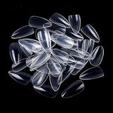 E EVEBYRA 600pcs Clear Stiletto Nail Tips Short Full Cover Almond Fake Nails Press on Nails for Nail Salon and DIY Nail Art