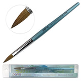 Pana USA Acrylic Nail Brush100% Pure Kolinsky Hair New Teal Wood Handle with Silver Ferrule Oval Crimped Shaped Style (Size # 8)