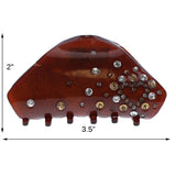 3.5 Inch Jaw Clip Hair Claw With Diamonds and Heart Motif -Brown