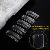 2 Pack Clear and Natural False Acrylic Nails Tips Half Cover 10 Sizes 500pcs French Artificial Press on Nails Manicure with Acrylic Nail Cilpper, 2pcs Nail Files for Nail Art Salons Home
