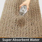 Yimobra Original Luxury Shaggy Bath Mat, 24 x 17 Inches, Soft and Cozy, Super Absorbent