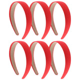 1 Satin Headband - Set of 6 - Red