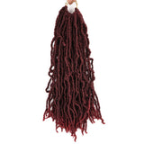 Ombre Burgundy Nu Locs Crochet Hair 18 Inch Prelooped Synthetic Hair Crochet Braids 6Packs Tbug# By Leticia