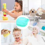 Silicone Body Brush Shower Scrubber with Shower Gel Dispenser Function,Soft Silicone Bath Massage Body Brush,Shower Loofah Brush (Blue)