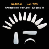 1000 Pieces Long Ballerina Nails Tips Coffin Acrylic Nails Full Cover Artificial False Nail with 4 Manicure Accessories for Nail Salon Home DIY Arts (Natural)