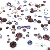 PURPLE Colors mixed with Swarovski 2058 Xilion / 2088 Xirius Rose flatbacks sizes ss5, ss7, ss9, ss12, ss16, ss20, ss30 No-Hotfix rhinestones nail art 144 pcs (1 gross) from Mychobos (Crystal-Wholesale)