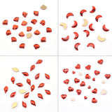 262pcs Flatback Red Nail Art Crystals 960pcs Round Rhinestones 3d Glass Gemstones for Makeup Face Decor Crafts Supply