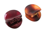 Zhooch Hair Claw Clips – Precious Coins. Mini Hair Clips with Inner Teeth, Premium quality, Painted Strong Hold Spring, Medium hair, Fine hair. Pack of 2. (2 Burgundy + 2 Brown Matte)