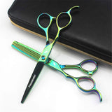 Freelander 6.0 Inch Left-handed Professional Hair Scissors Straight & Thinning Barber Shears Japan 440C Steel for Left-handed Hairdresser