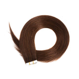 16inch Medium Brown Tape In Hair Extensions Human Hair Tape In Extensions Dark Brown Remy Hair Tape In Extensions 40g 4#