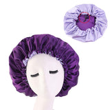 LERTREE 3PCS Elastic Women Stain Night Sleep Cap Hair Bonnet Hat Shower Caps (B)