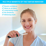 Electric Dental Calculus Remover, TUMPLIK Tooth Polisher Tartar Scraper with 3 Adjustable Modes Professional Teeth Cleaning Kit - 3 Replaceable Clean Heads, Mouth Mirror