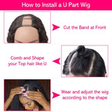 U Part Wigs Human Hair Body Wave Wig Human Hair 2"x4" Middle Part Clip In Hair Extensions Glueless Half Wigs for Black Women Natural Color (14 Inch)