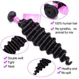 VRVOGUE Brazilian Deep Wave 3 Bundles 100% Human Hair 7A+ Unprocessed Natural Color Brazilian Virgin Hair Extensions (8 8 8)