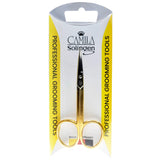 Camila Solingen CS05 Professional Nail Cuticle Scissors, Hypoallergenic Gold Plated Sharp Curved Manicure Pedicure Grooming for Finger and Toe Nail Care. Made of Stainless Steel in Solingen, Germany