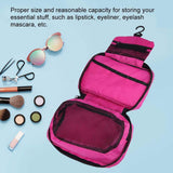 Foldable Zipper Cosmetic Storage Bag - Large Cosmetic Makeup Travel Organizer,Organize Make Up, Cosmetics, First Aid, Personal Care, Bathroom - Various Compartments Travel Wash Bag(Rose Red)