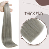 RUNATURE Human Hair Tape in Extensions 20 Inch Solid Grey Blonde Hair Glue in Extensions 50g 20 Peces Highlight Blonde Tape in Human Hair Extensions Natural Hair