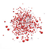 262pcs Flatback Red Nail Art Crystals 960pcs Round Rhinestones 3d Glass Gemstones for Makeup Face Decor Crafts Supply