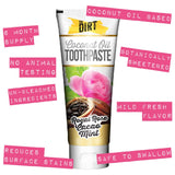 The Dirt All Natural Gluten & Fluoride Free Coconut & MCT Oil Toothpaste - Natural Teeth Whitening Toothpaste Botanically Sweetened, No Artificial Flavors |Rose Cacao Mint, 10 Week Supply (3 Pack)