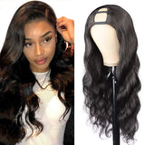 YAVVE U Part Human Hair Wig Brazilian U Part Wig Body Wave for Black Women Human Hair 100% Virgin Body Wave U Part Wig Human Hair 150% Density Natural Black Color (22 Inch U Part Wig)