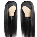 Persephone Headband Wig Straight Human Hair Wigs for Black Women Glueless None Lace Front Wigs 150% Density Machine Made Wigs Natural Color 14 Inch