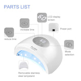 Frcolor 48W LED UV Nail Lamp for Gel Polish with 5 Timer Setting, Nail Dryer Lamp Gel Manicure Light for Home and Salon,White